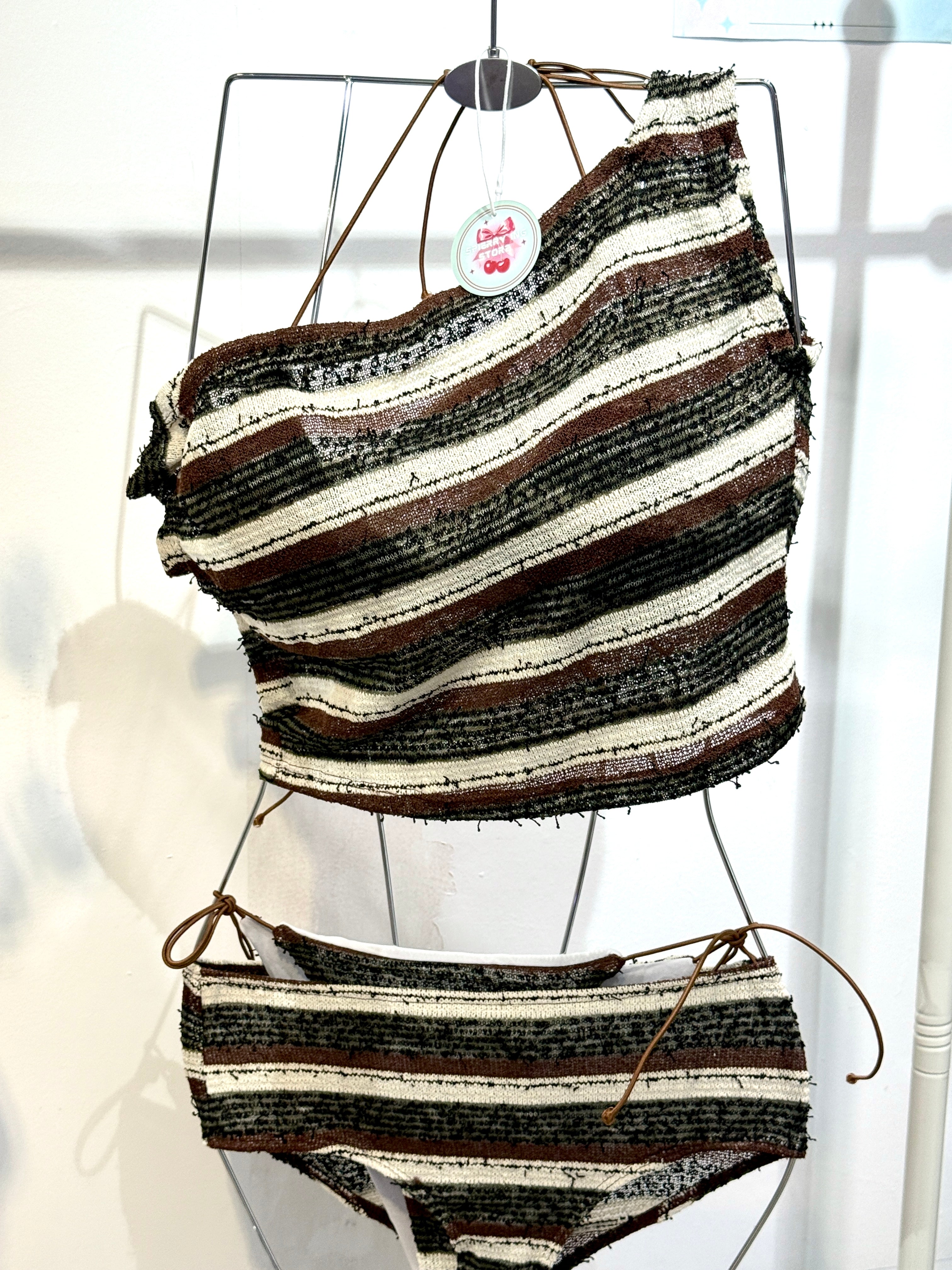 HORIZONTAL STRIPES 4 PIECE BIKINI SET
