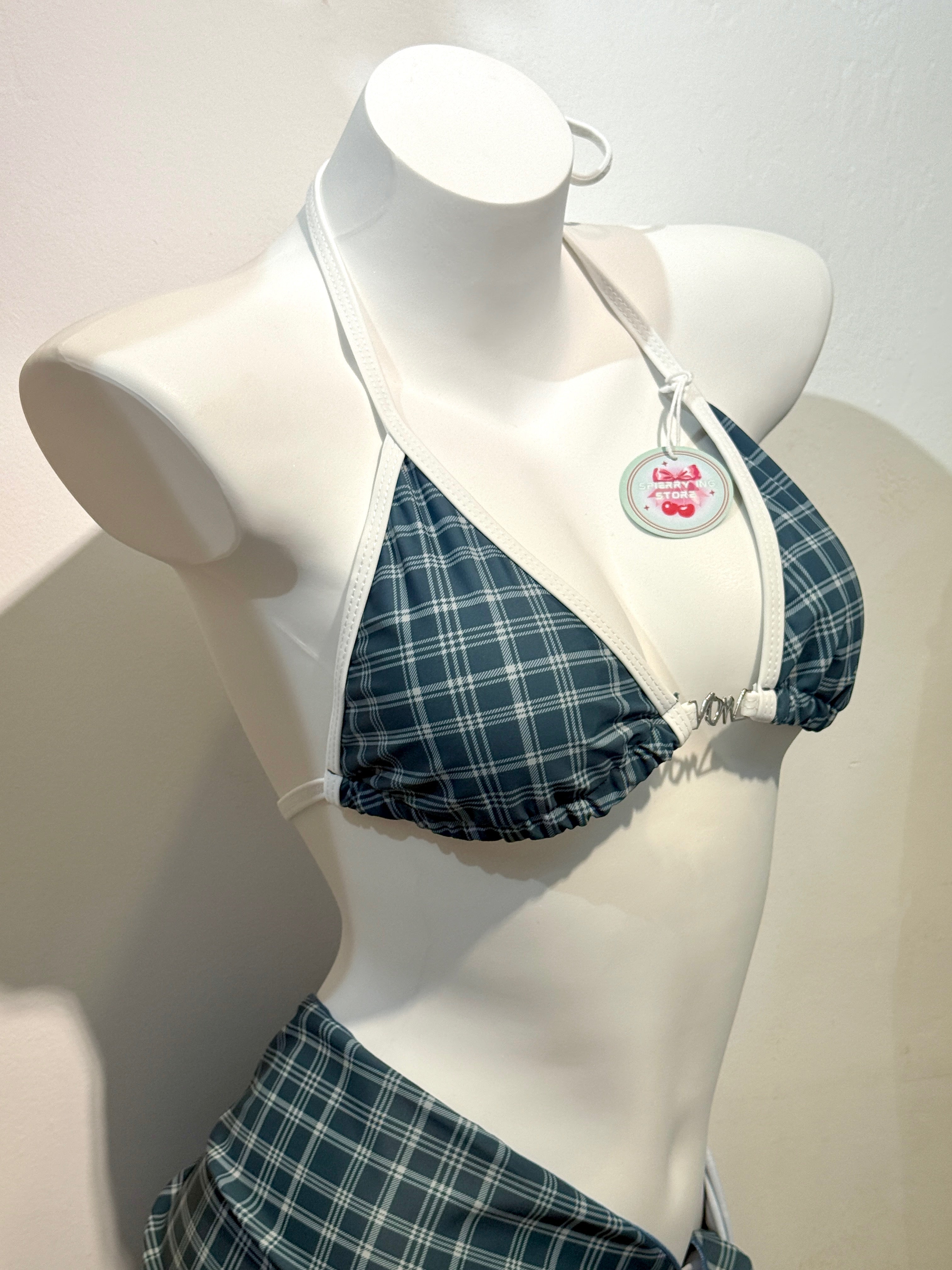 PLAID 3 PIECE BIKINI SET