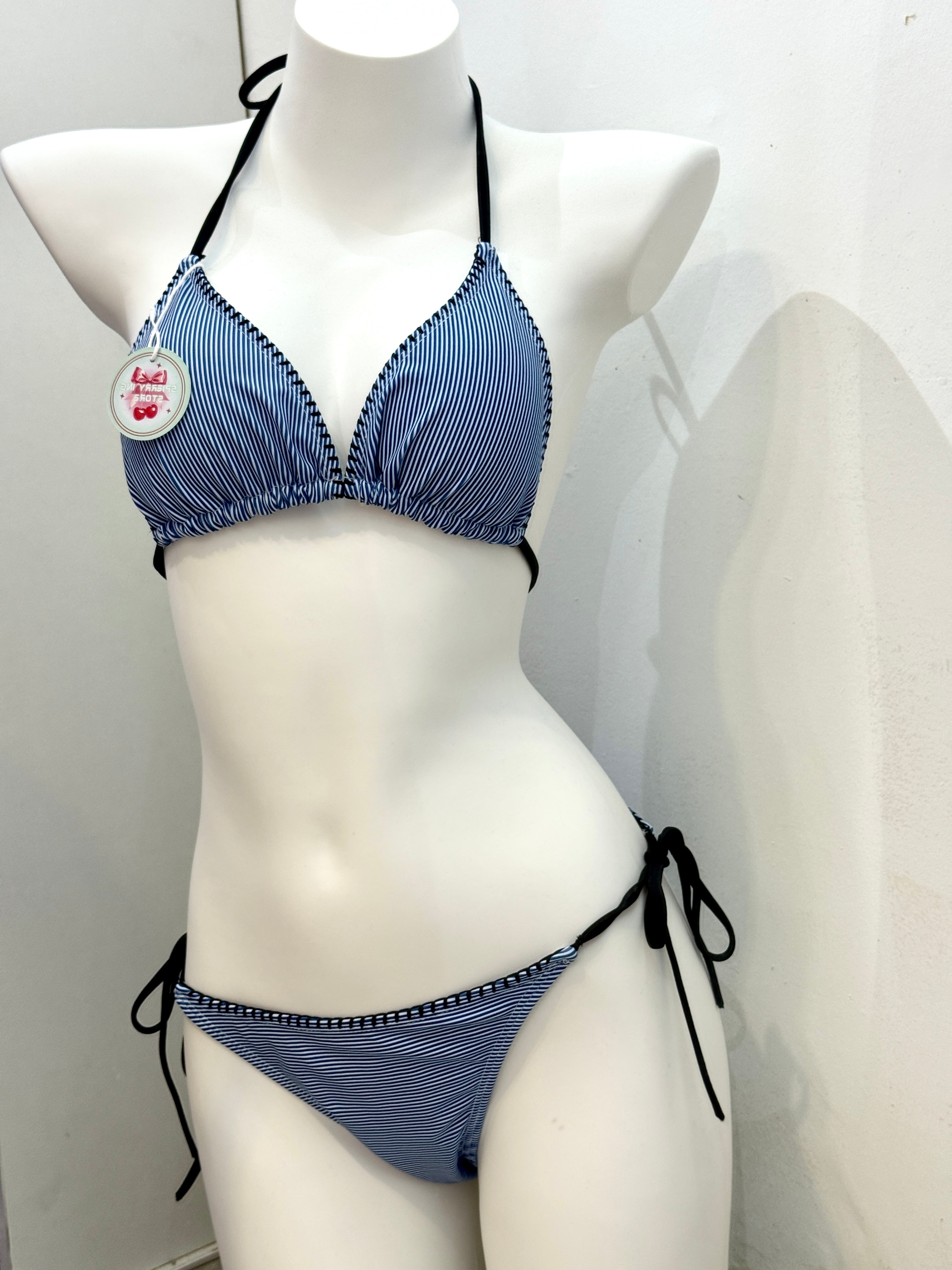BLUE STRIPED BIKINI