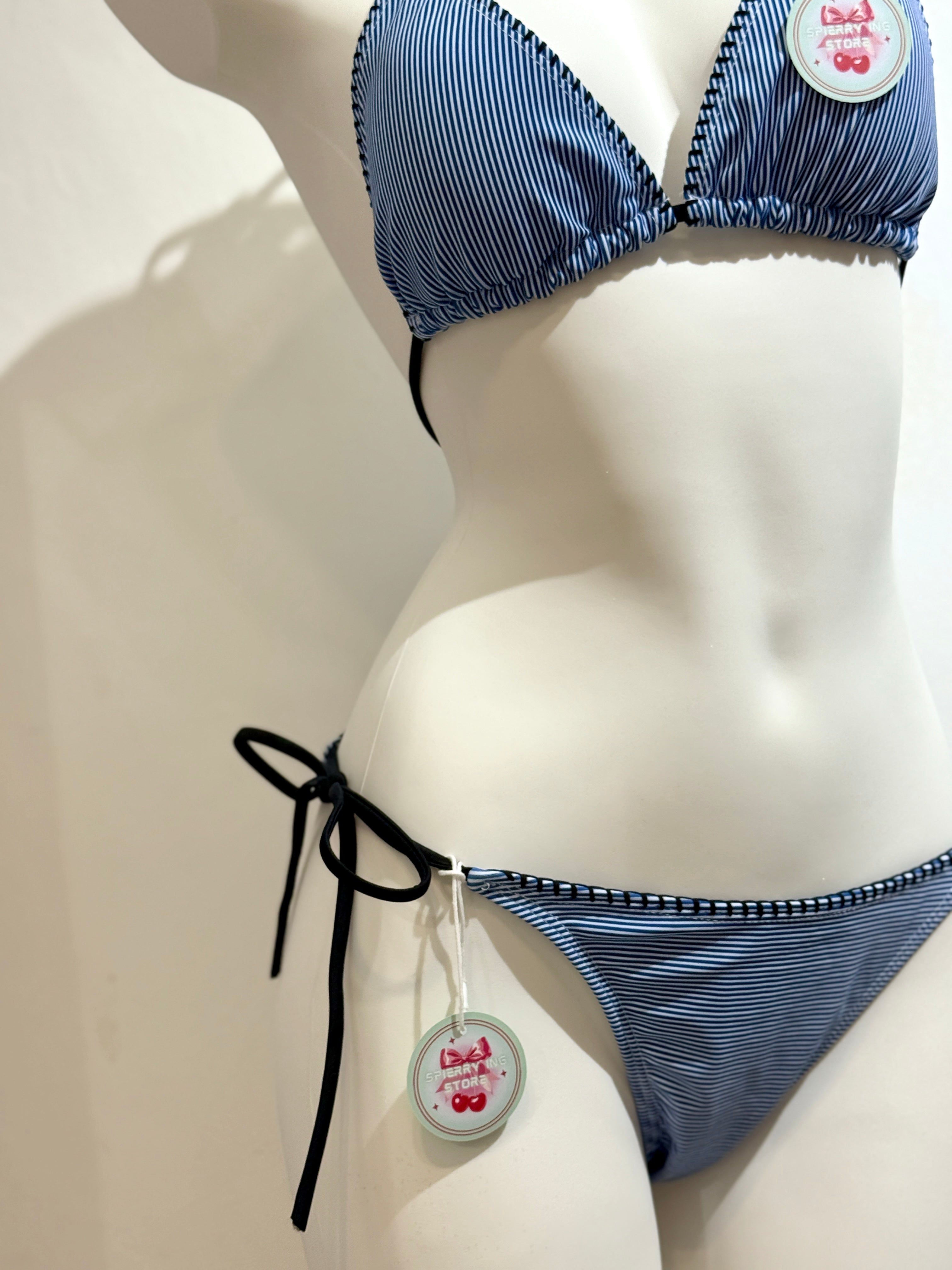 BLUE STRIPED BIKINI
