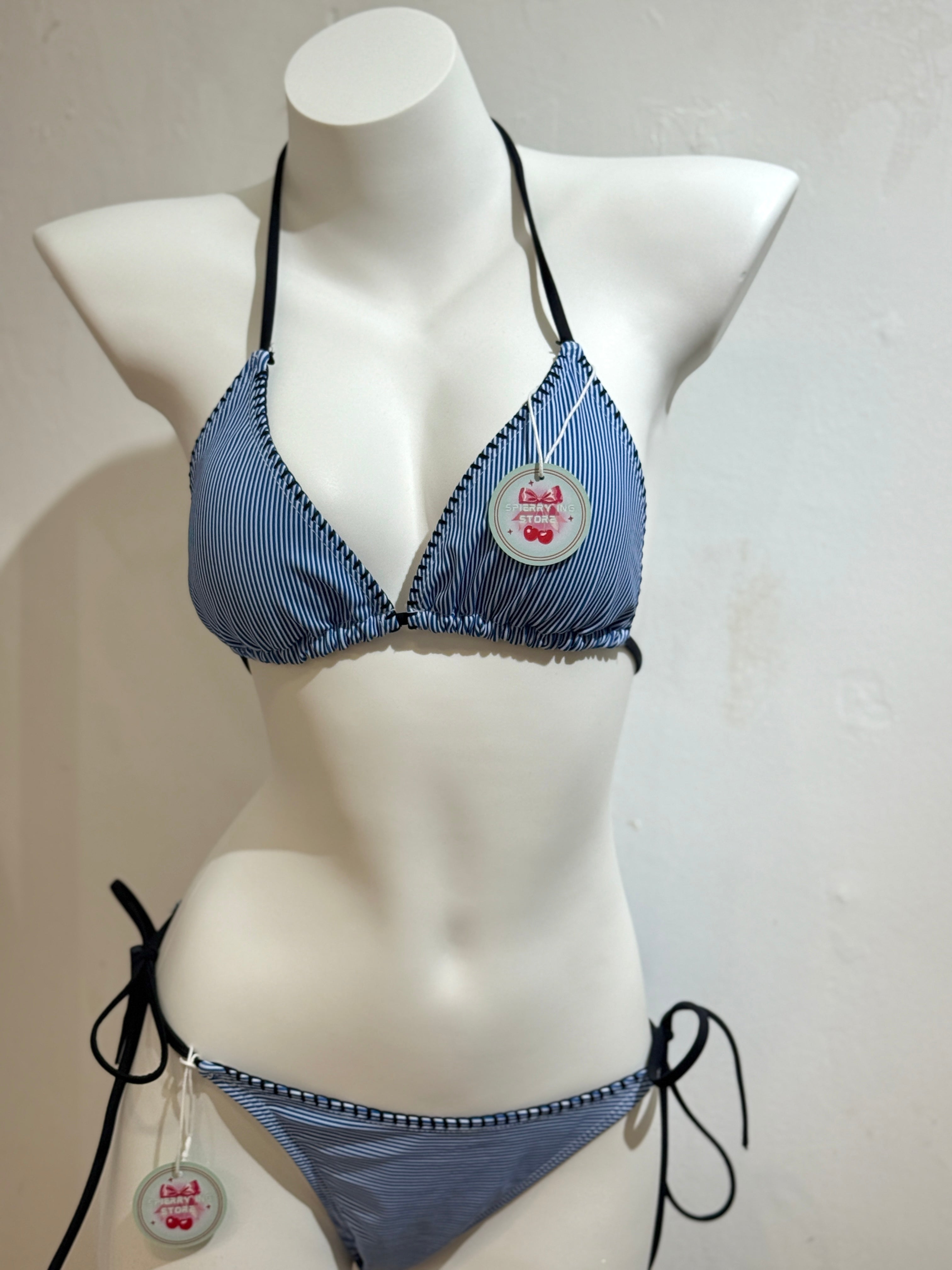 BLUE STRIPED BIKINI