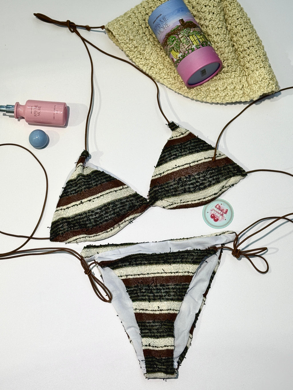 HORIZONTAL STRIPES 4 PIECE BIKINI SET