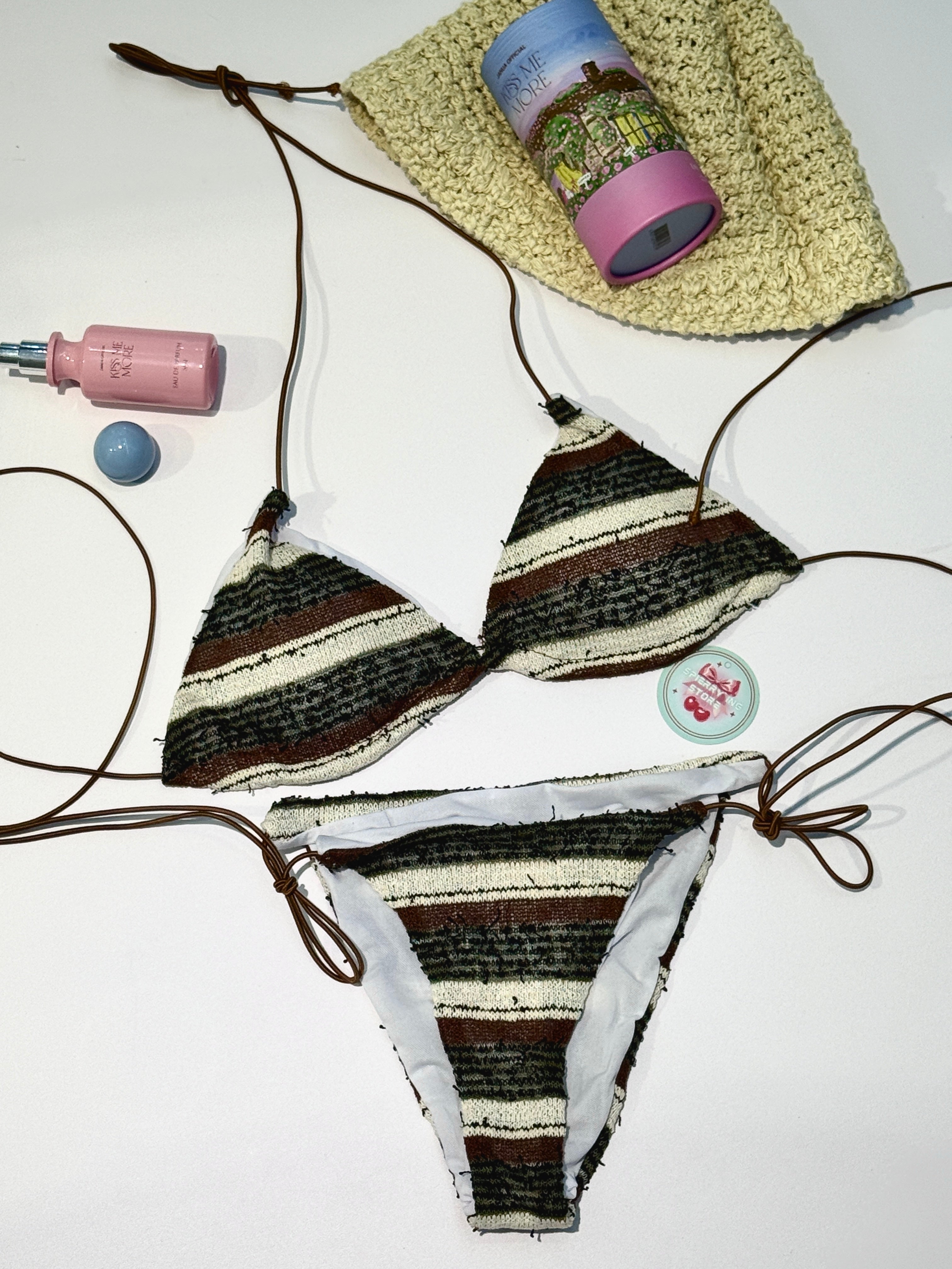 HORIZONTAL STRIPES 4 PIECE BIKINI SET