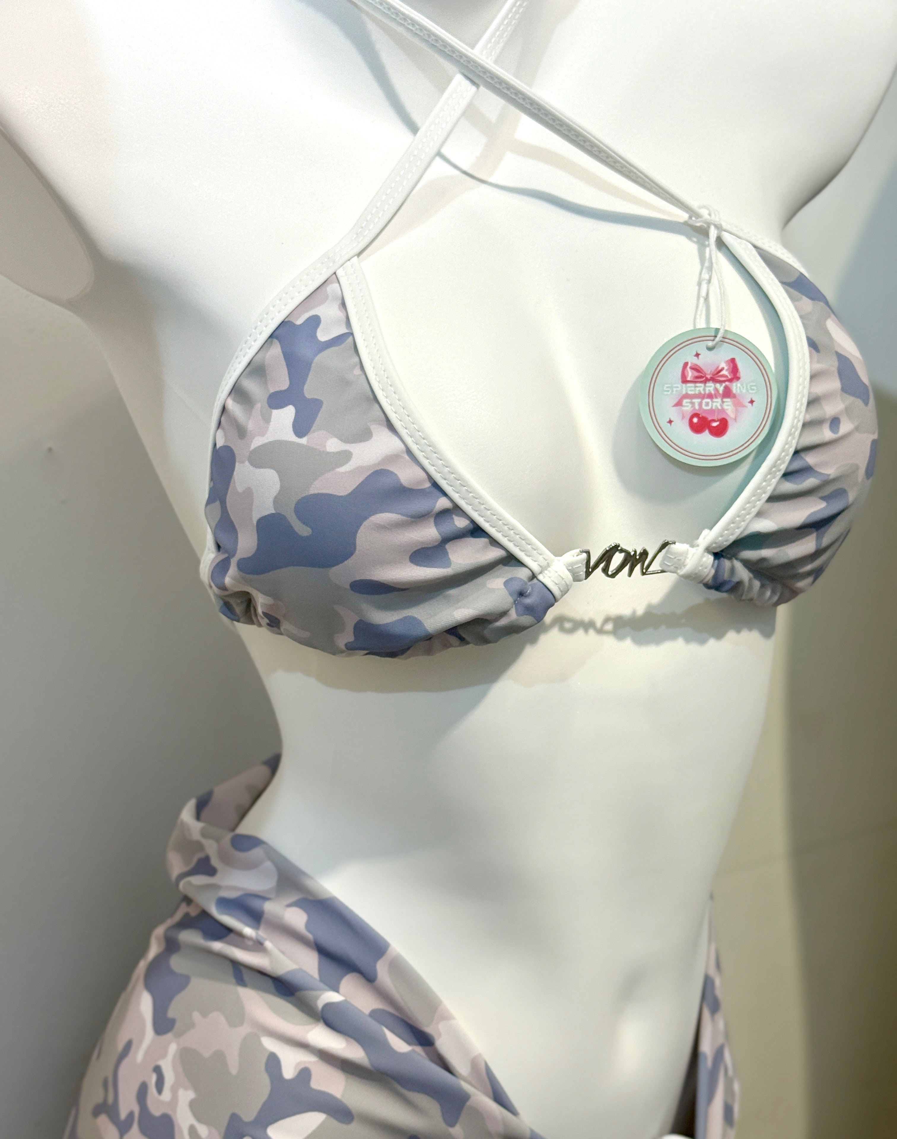 LIGHT CAMOUFLAGE 3 PIECE BIKINI SET